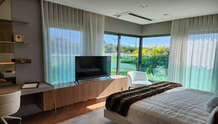 The interior of a room in resort.