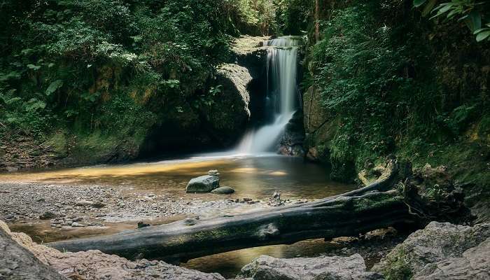 The cascading Panchpula waterfall during dry seasons