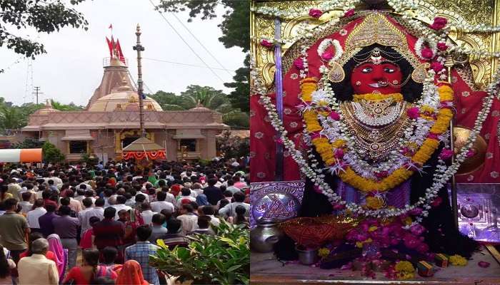 Devotees are seeking blessing at the mandir.