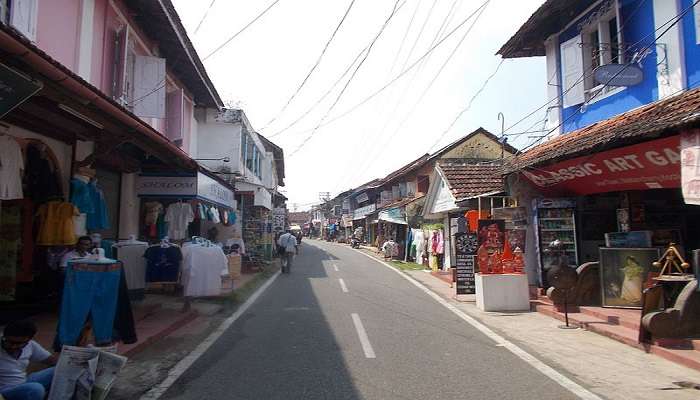 The view of the famous Jew Town in Kerala.