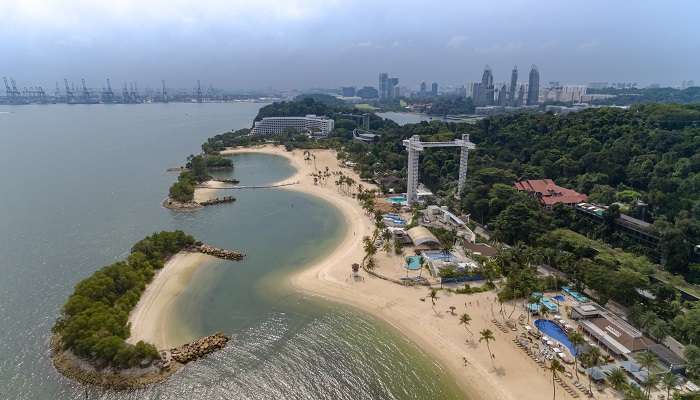 La vue panaromique de l'ile de Sentosa, 