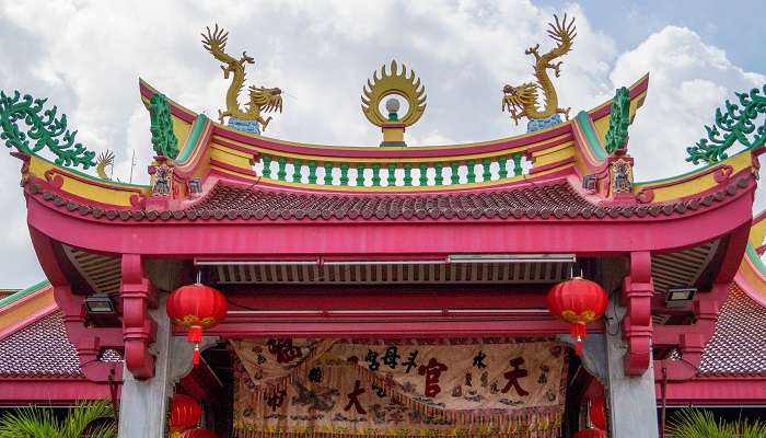 Colourful and intricate architecture of Jui Tui Shrine Phuket. 