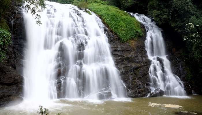 Playing by the waterfall with family and friends