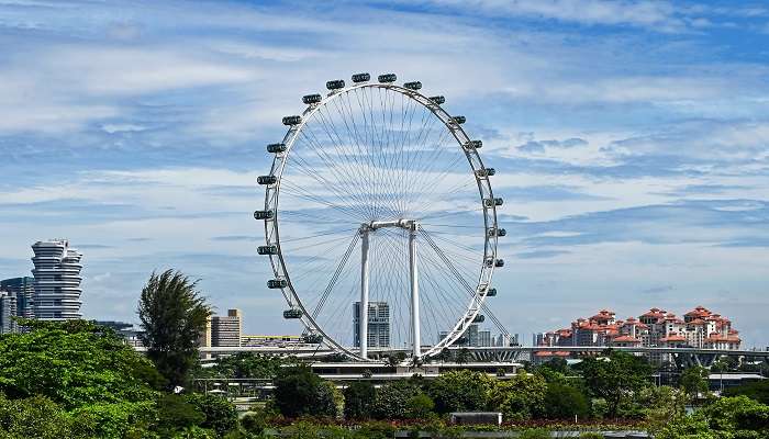 Singapore Flyer vu du Gardens by the Bay.