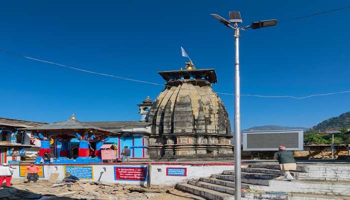 An image of a temple in Ukhimath in Rudraprayag district
