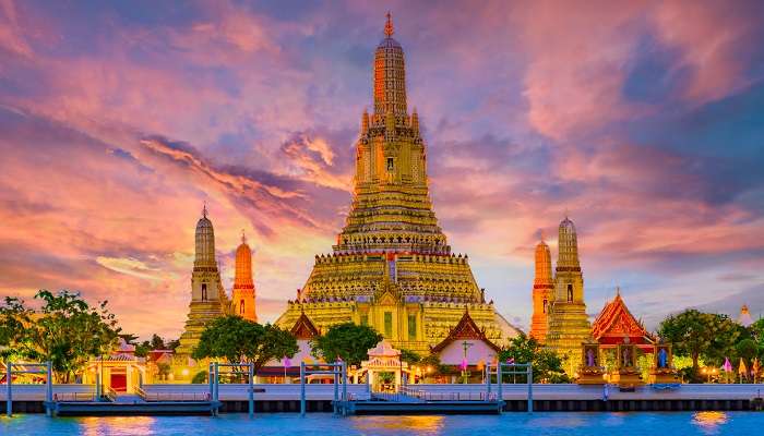 Wat Arun, the Temple of Dawn, in Bangkok in October.