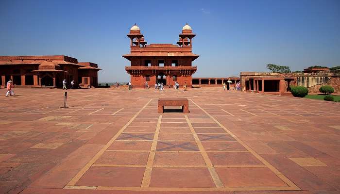 A front picture of Pachisi Court In Fatehpur Sikri