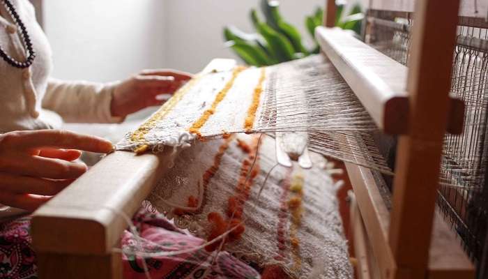 Colourful saris at Chendamangalam Handloom Village Cherai