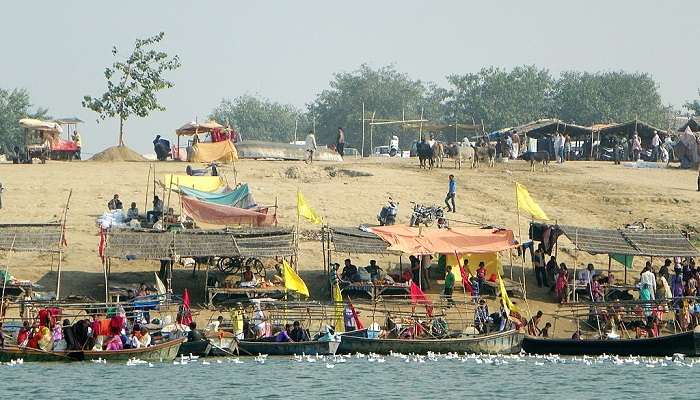 Triveni Sangam near the Saraswati Ghat in Prayagraj