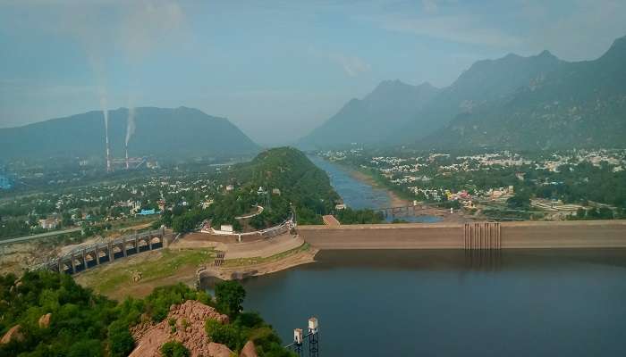 Aerial view of Mettur Dam 