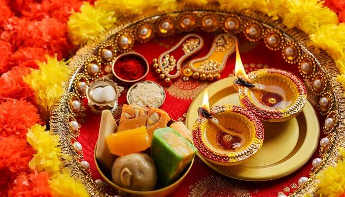 Puja aarti at the Sree Ayyappan Temple.