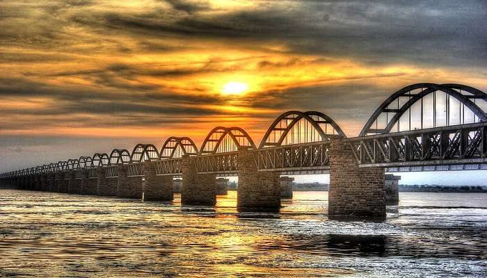 Rail cum Road Bridge on Godavari