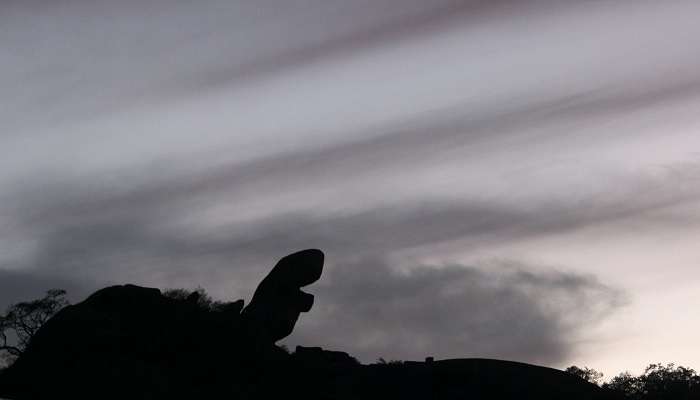 The dusk view of Toad Rock 