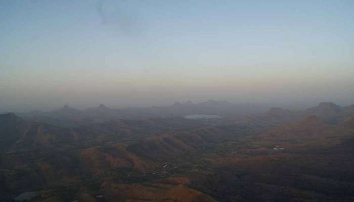 Aerial view of the anjmeri hill near Shri Vyankatesh Balaji Mandir