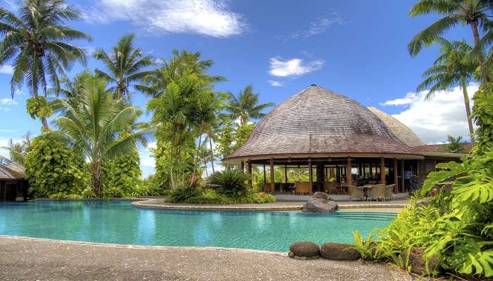 Swimming pool in a resort