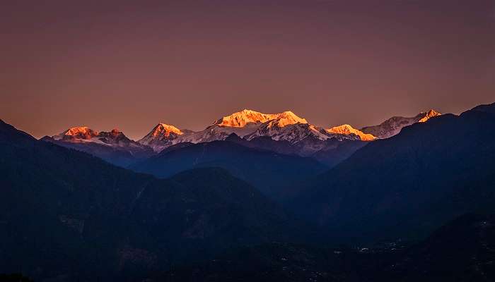 Sunrise over Mount Kanchenjunga in Sikkim.