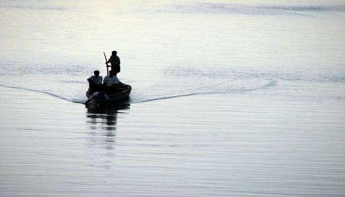 You can go boating to admire the surrounding beauty.