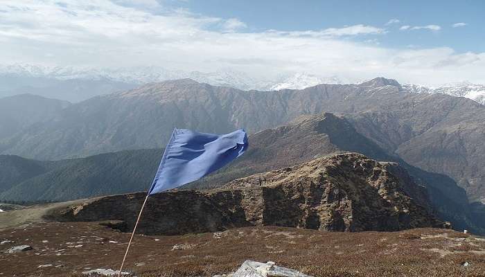 Chandrashila viewpoint near Sari Village in Uttarakhand.