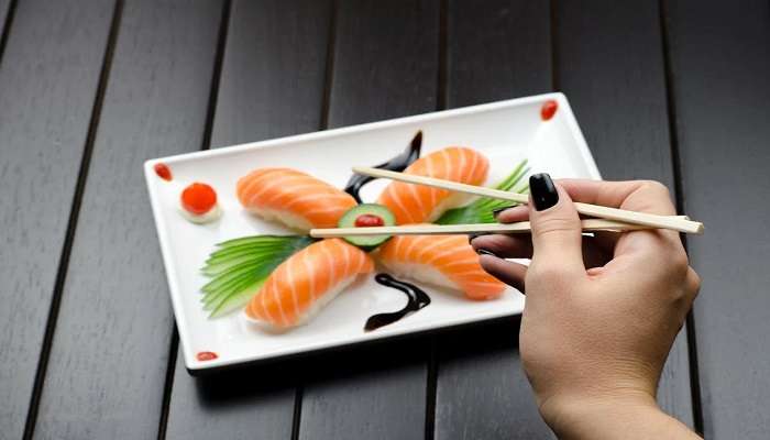 Taste the sushi at the Chopstyx Restaurant, one of the best restaurants in Aizawl