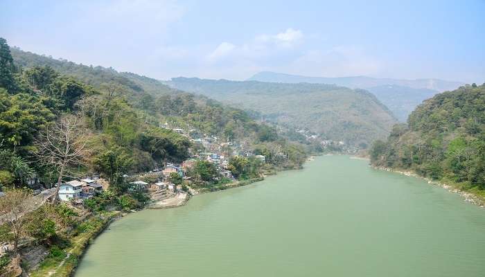 View of the Teesta River located near Sericulture Research Institute Kalimpong.