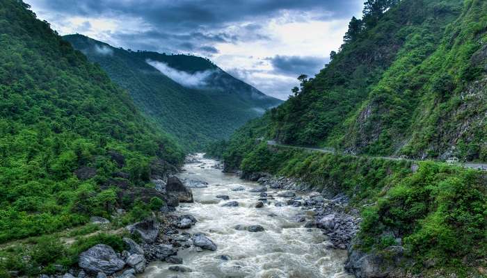 River stream near Eco Cave Gardens Nainital.