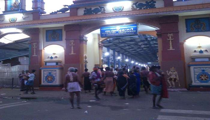 a night view of the Erumeli temple and top places to visit in Sabarimala.