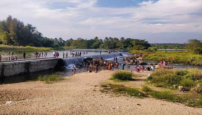 Balamuri Falls is an artificial waterfall cascade constructed on the Kaveri River.