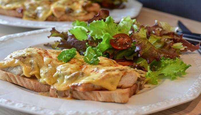 Toast paired with side salad