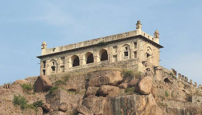 The Balahisar Baradari on the top of Golconda Fort, India, Qutub Shahi Tombs In Hyderabad