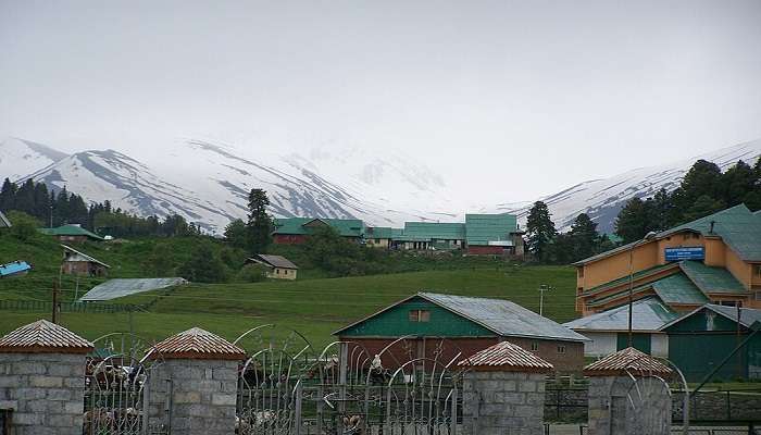 The mountain town of Gulmarg near Tangmarg Kashmir.