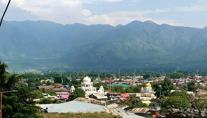 Gurudwara seen from Hari Parbat Kashmir.