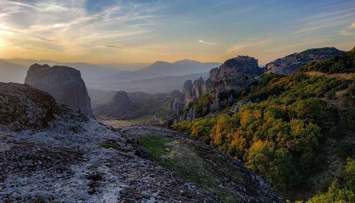 Panoramic View of Meteora Trails