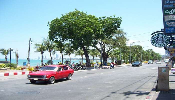 Beach road at pattaya to reach Jomtien beach Thailand