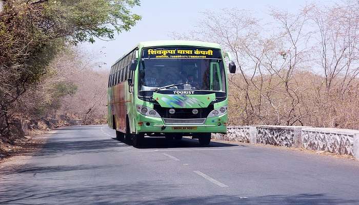 A bus plying on Mount Abu road