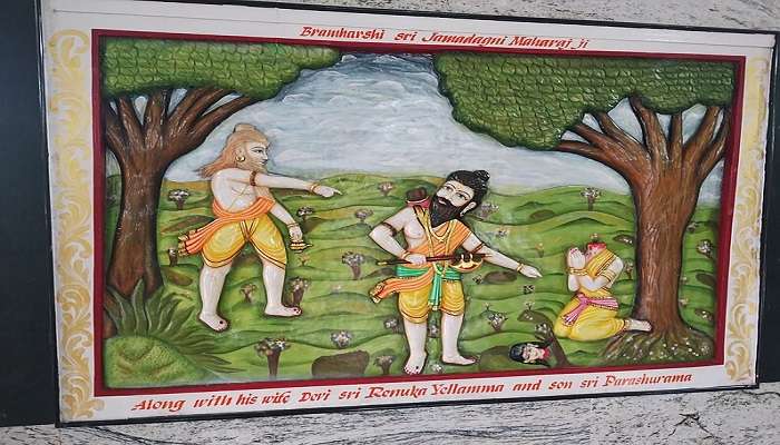 An artwork depicting Lord parshuram with his parents