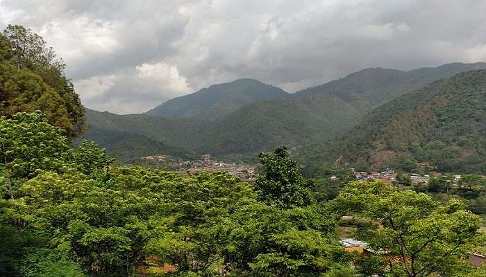 Top view of Lele Village near Phulchoki in Kathmandu. 