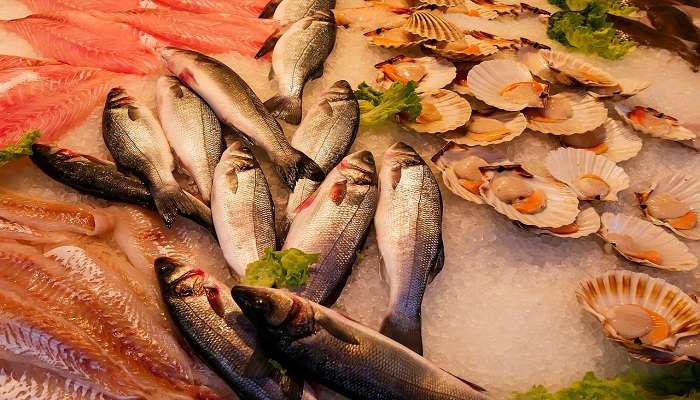 Fresh seafood at Kumbalangi