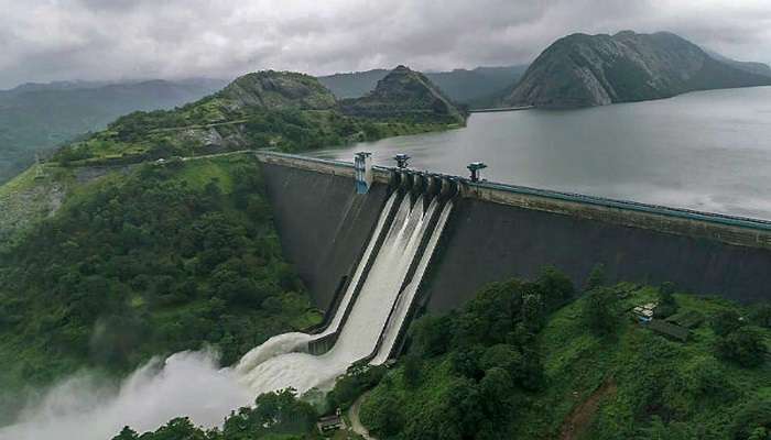 Beautiful landscape view of Manchanabele Dam near Turahalli Forest Bangalore