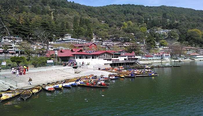 Naini Lake, a famous attraction near Eco Cave Gardens.