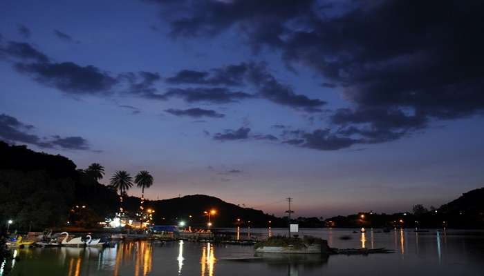 View of Nakki Lake at night time