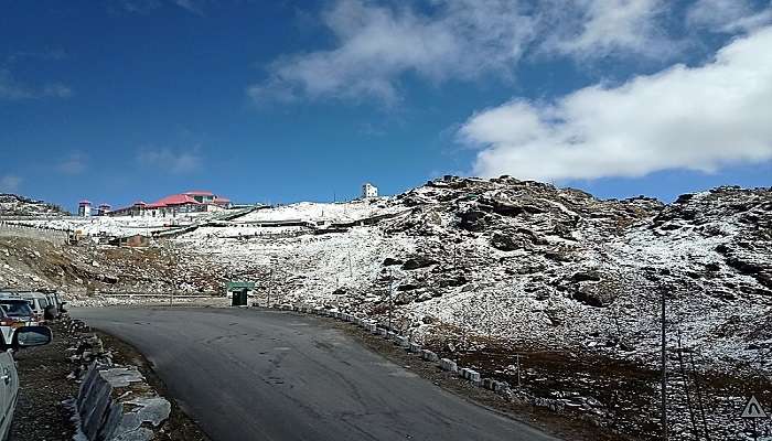 The Nathula Pass covered in snow