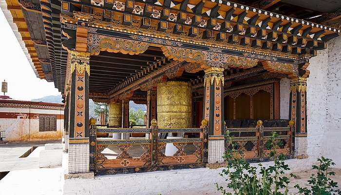 Rich and vibrant exterior of National Museum of Bhutan, close to Zuri Dzong 