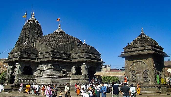 The Trimbakeshwar jyotirlinga, an hour away from Ram kund Nashik.