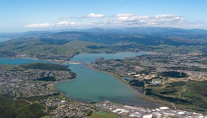 Panoramic view of Harbour and Titahi Bay.