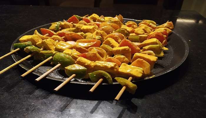 Tandoori Paneer Tikka served in a plate