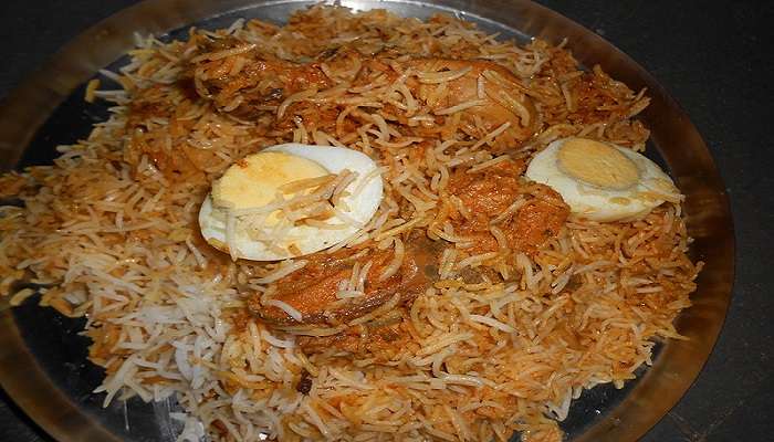 Authentic chicken biryani served at Gandhipuram Restaurants