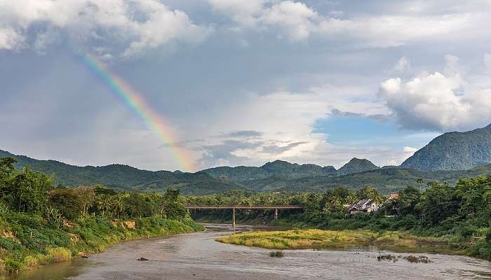 the rainbow hanging bridge is a famous tourist spot in Kadavanthra