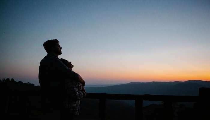 A couple enjoying the sunset