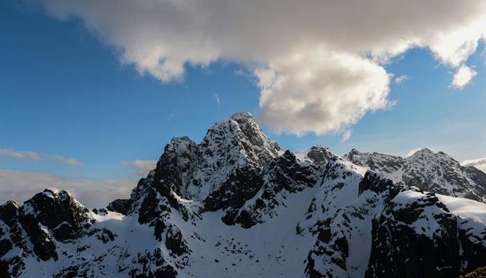 Snow covered scenery at Mukteshwar in Winter