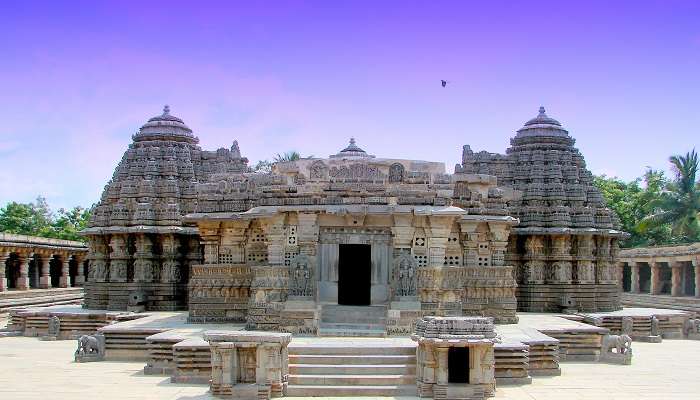 The three sanctums of Somanathapura Temple, one of the fine temples near St Philomena Church 